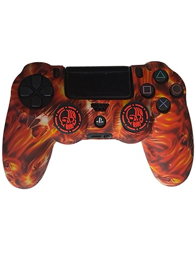 روکش دسته PS4 طرح جمجمه fiery skull
