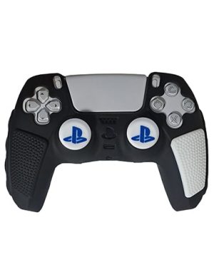 روکش دسته PS5 مدل ضد لغزش مشکی-سفید