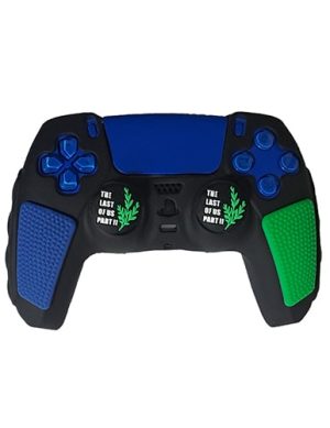 روکش دسته PS5 مدل ضد لغزش مشکی-سبز آبی