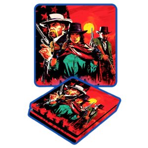 برچسب کنسول PS4 (GO) طرح RED DEAD