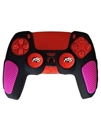 روکش دسته PS5 مدل ضد لغزش سیاه-صورتی