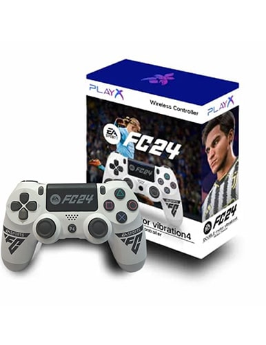 کنترلر بی سیم ps4 برند PLAY X طرح FC24 Blanc