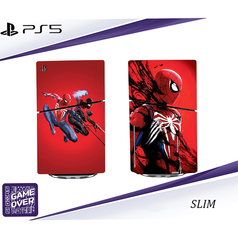 برچسب کنسول PS5 SLIM (GO) طرح مرد عنکبوتی spider man