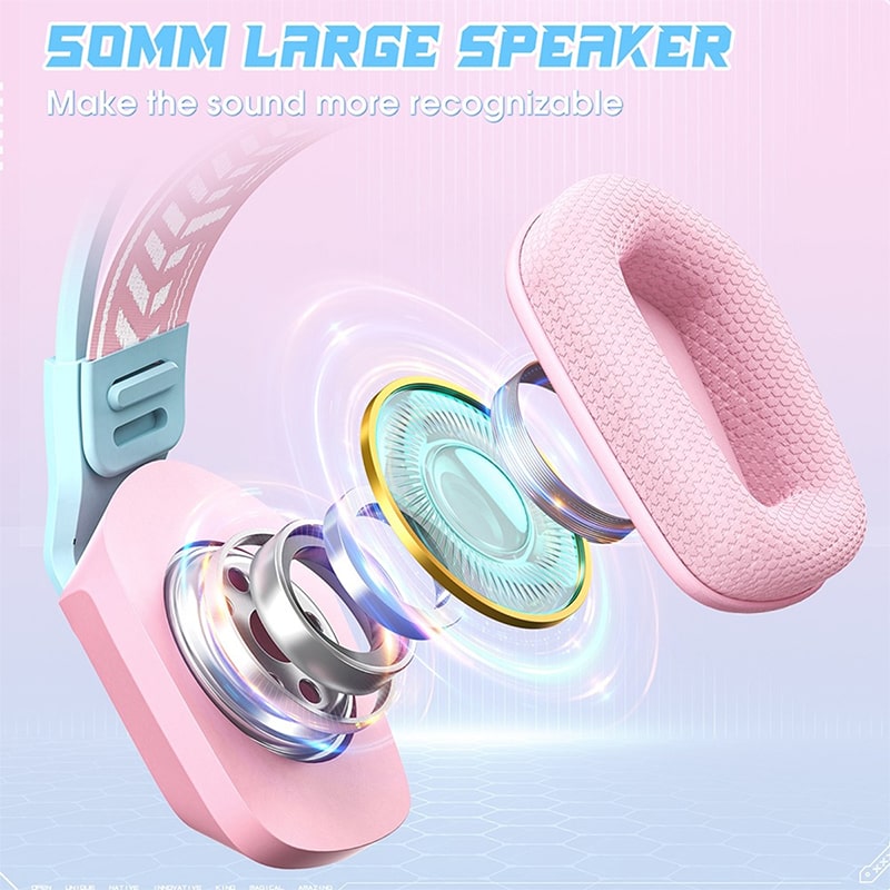 هدست گیمینگ اونیکوما مدل onikuma X13 RGB صورتی - Image 6