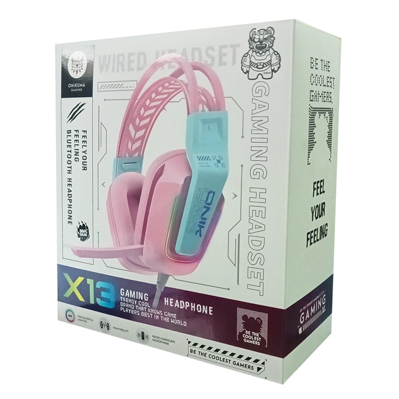 هدست گیمینگ اونیکوما مدل onikuma X13 RGB صورتی - Image 9