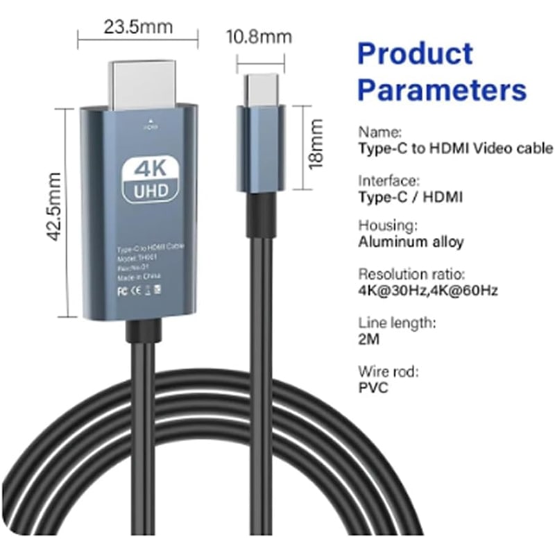 کابل USB-C به HDMI طول 2 متر - Image 6