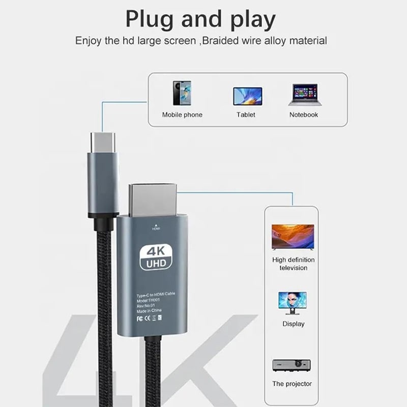کابل USB-C به HDMI طول 2 متر - Image 3