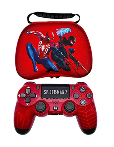 دسته بی سیم PS4 برند Play X طرح Spider-Man با کیف