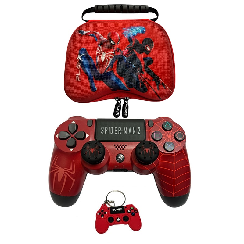دسته بی سیم PS4 برند Play X طرح Spider-Man با کیف - Image 2