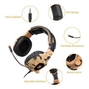 هدست گیمینگ سادس SADES مدل SA-818 خاکی ارتشی