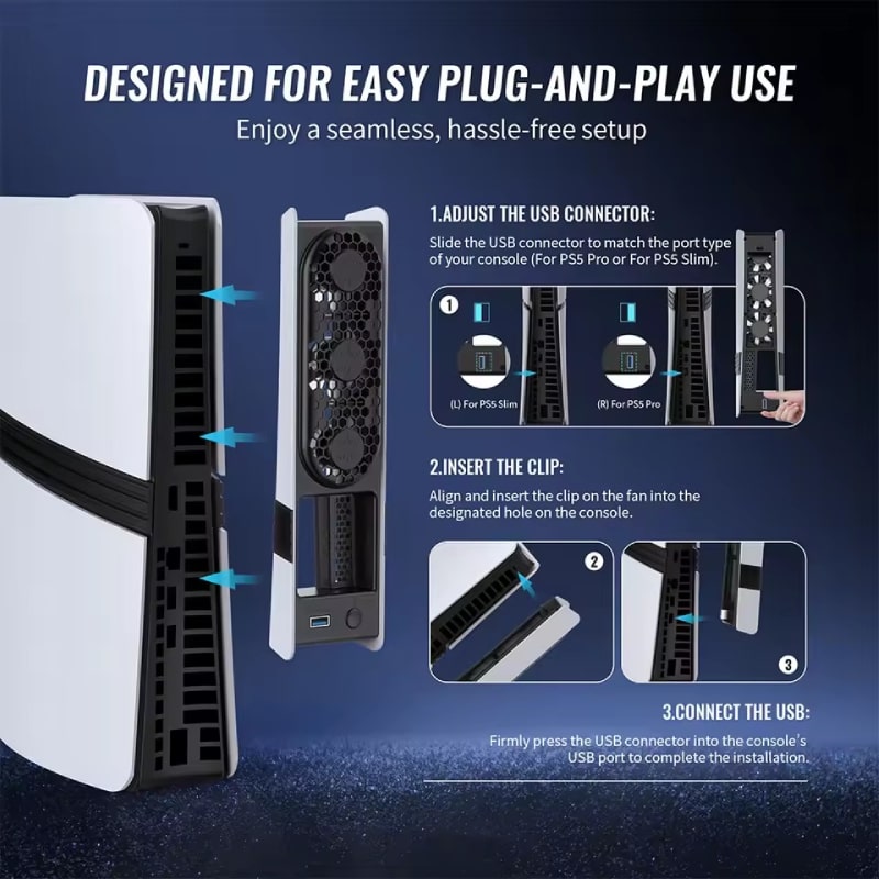 فن RGB پلی استیشن 5 SLIM/PRO مدل JYS P5228 - Image 8