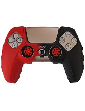 روکش دسته PS5 مدل anti slip سیاه-قرمز