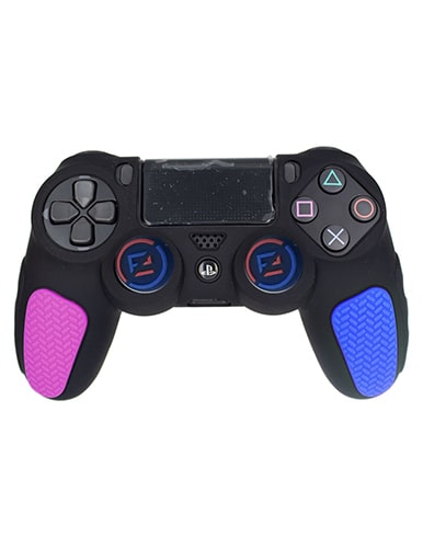 روکش دسته PS4 طرح ضد لغزش مشکی آبی-صورتی