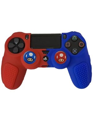 روکش دسته PS4 ضد لغزش دو رنگ آبی-قرمز