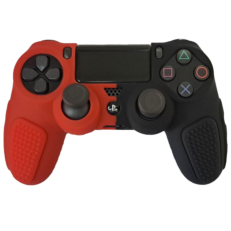روکش دسته PS4 ضد لغزش دو رنگ مشکی-قرمز - Image 3
