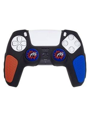 روکش دسته PS5 مدل ضد لغزش مشکی آبی-قرمز