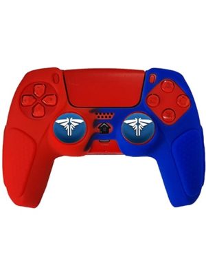 روکش دسته PS5 مدل ضد لغزش دورنگ آبی-قرمز