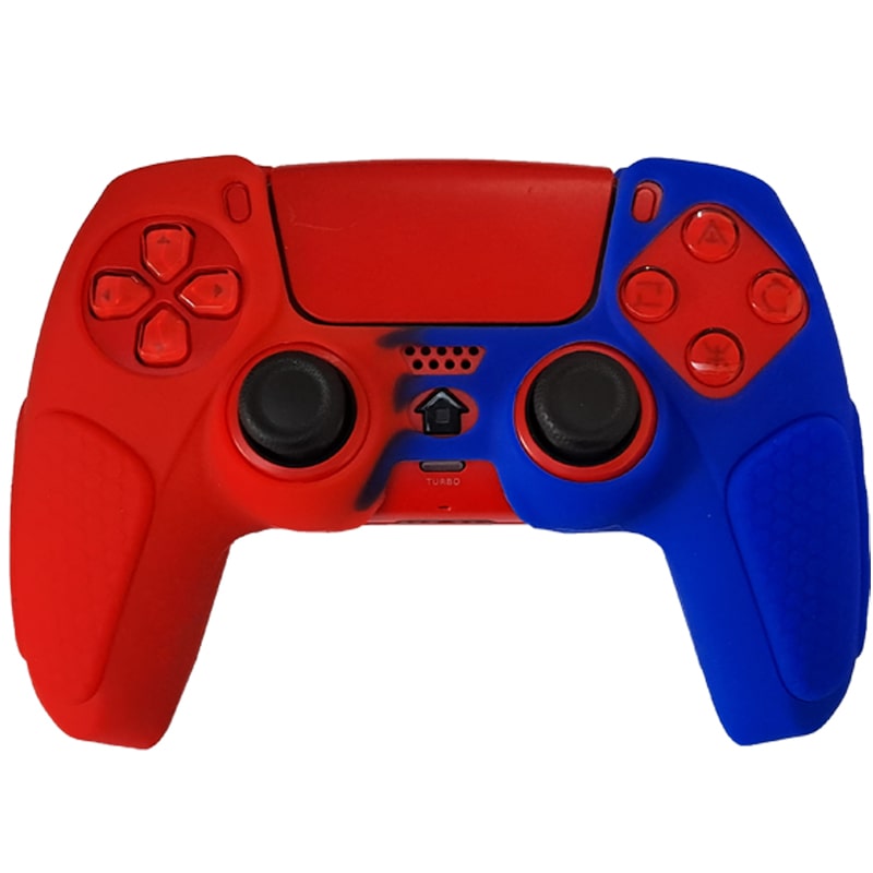 روکش دسته PS5 مدل ضد لغزش دورنگ آبی-قرمز - Image 3