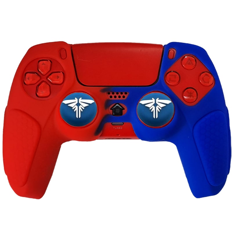 روکش دسته PS5 مدل ضد لغزش دورنگ آبی-قرمز - Image 4
