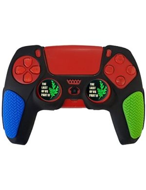 روکش دسته PS5 ضد لغزش anti slip مشکی سبز-آبی