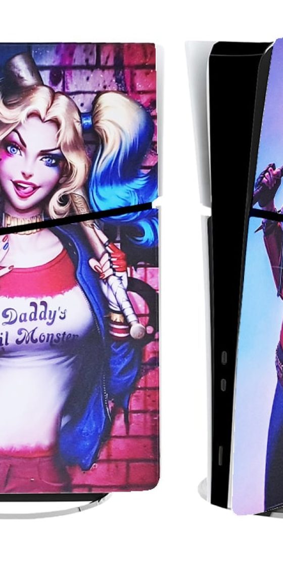 برچسب کنسول PS5 SLIM (GO) طرح هارلی کوئین