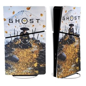 برچسب کنسول PS5 SLIM (GO) طرح GHOST OF YOTEI