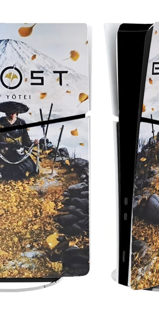 برچسب کنسول PS5 SLIM (GO) طرح GHOST OF YOTEI