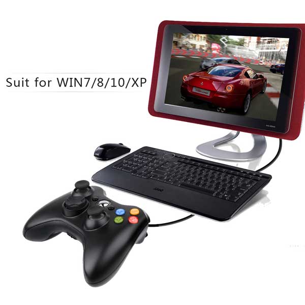 ساخته شده برای کلیه سیستم ها دسته بازی کامپیوتر باسیم Gamepad Xbox 360 Wired Controller for Windows