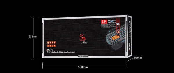 خرید کیبورد گیمینگ بلادی مدل Bloody B318 Key Light Strike