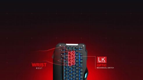 طراحی کلیدهای رنگی بخش گیمینگ کیبورد گیمینگ A4tech Bloody B328