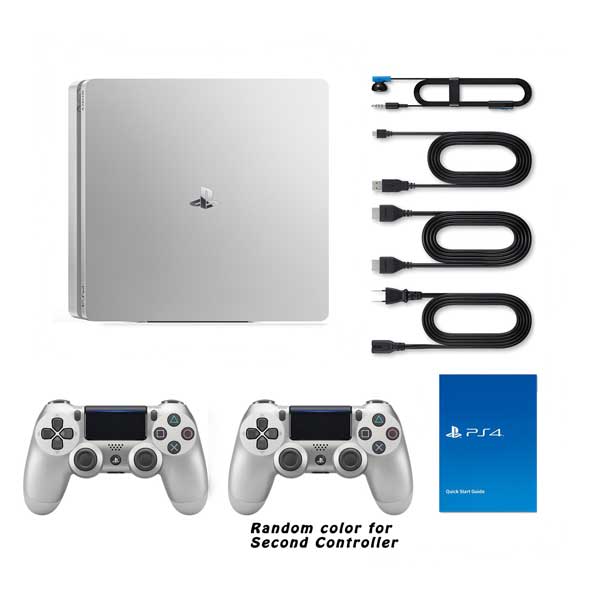 آنپکینگ پلی استیشن ۴ اسلیم نقره ای ۵۰۰ گیگ باندل PS4 4 SLIM 500GB SILVER TWO DUALSHOCK