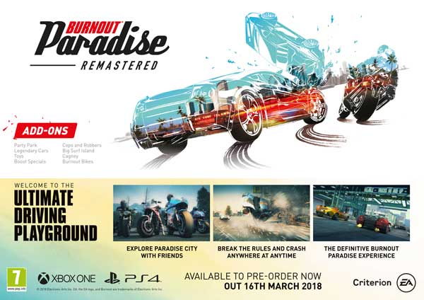 بازی پلی استیشن 4 Burnout Paradise Remastered