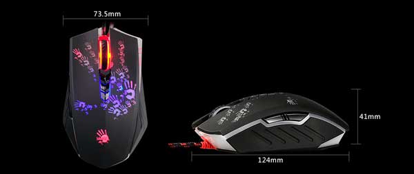 طراحی مناسب پکینگ موس گیمینگ A4Tech Bloody A60 Gaming