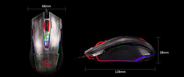 ابعاد موس گیمینگ A4TECH Bloody P93 Gaming Mouse