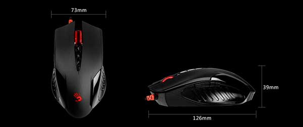 سایز موس گیمینگ A4TECH Bloody V5M Gaming Mouse
