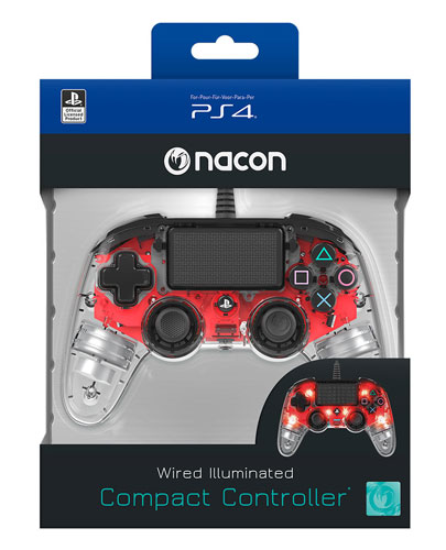 دسته بازی حرفه ای پلی استیشن 4 مدل WIRED COMPACT ILLUMINATED RED - Image 2