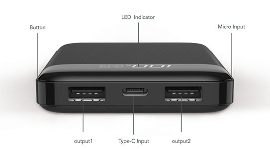 پاور بانک ۱۰۰۰۰میلی آمپر وریتی VERITY PU109