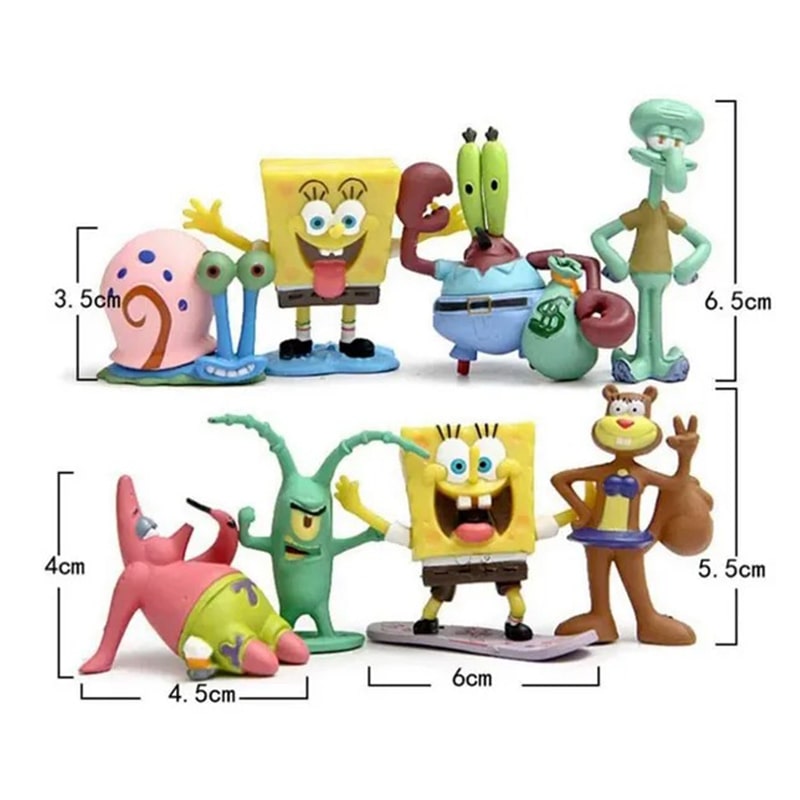فیگور باب اسفنجی و دوستان SpongeBob ست 8 عددی - Image 3