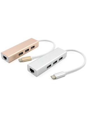هاب USB-C به USB 3.0/ Ethernet سه پورت مدل METAL-AL