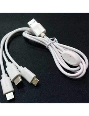 کابل تبدیل USB به لایتنینگ و USB C و microUSB اسزون مدل aio 100 طول 1 متر
