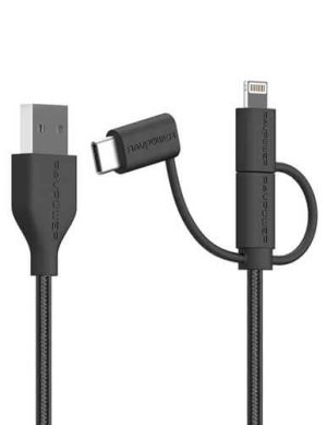 کابل تبدیل USB به لایتنینگ USB C و microUSB مدل RP CB021
