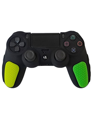 روکش دسته PS4 طرح ضد لغزش مشکی سبز-زرد