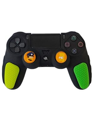 روکش دسته PS4 طرح ضد لغزش مشکی سبز-زرد