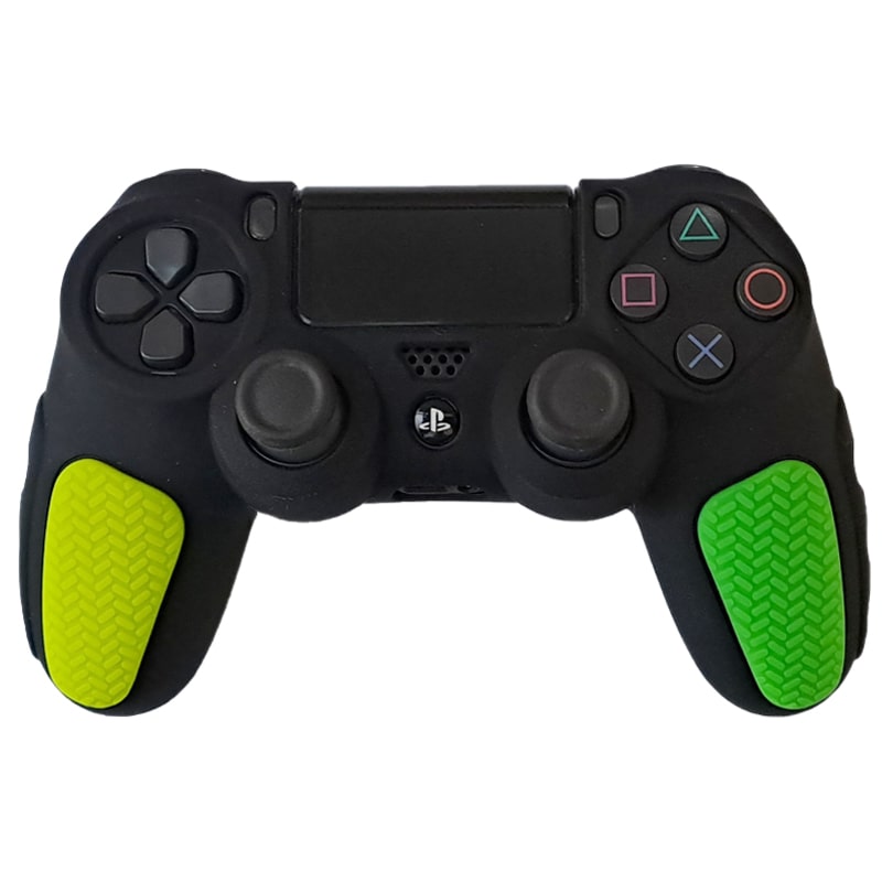 روکش دسته PS4 طرح ضد لغزش مشکی سبز-زرد - Image 3