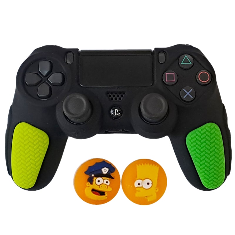 روکش دسته PS4 طرح ضد لغزش مشکی سبز-زرد - Image 7