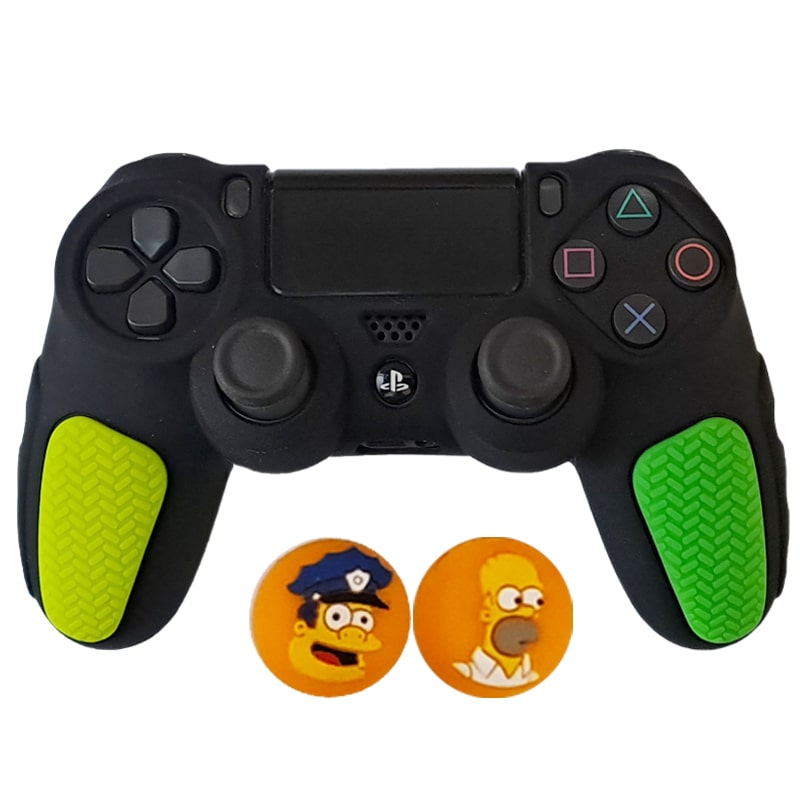 روکش دسته PS4 طرح ضد لغزش مشکی سبز-زرد - Image 5