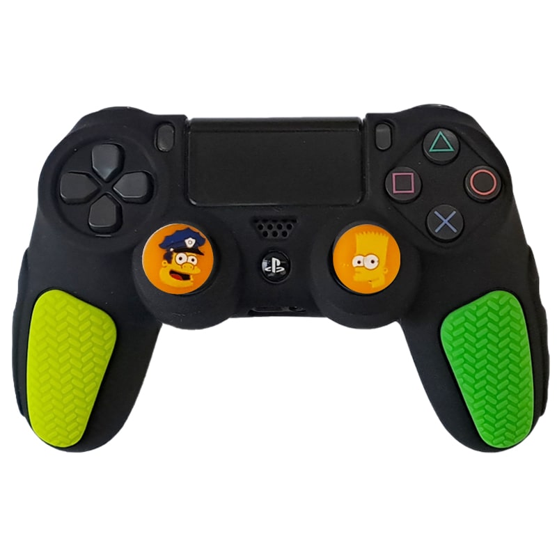 روکش دسته PS4 طرح ضد لغزش مشکی سبز-زرد - Image 6