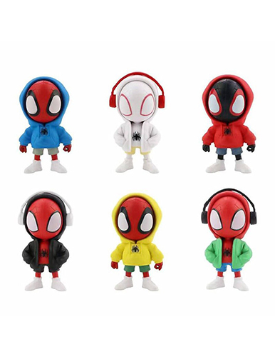 فیگور مرد عنکبوتی هودی پوش Spiderman ست 6 عددی