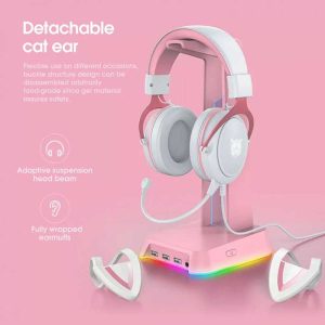 هدست گیمینگ اونیکوما ONIKUMA X10 سفید صورتی