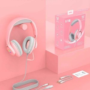 هدست گیمینگ اونیکوما ONIKUMA X16 رنگ صورتی